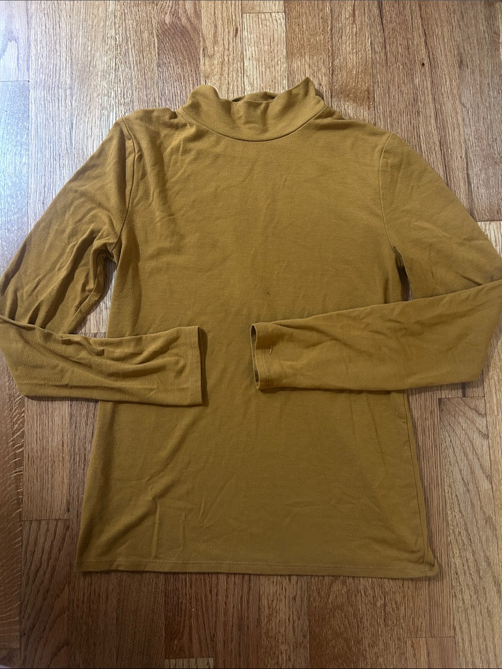 Mustard Brown Long Sleeve Stretchy Turtleneck Top Medium